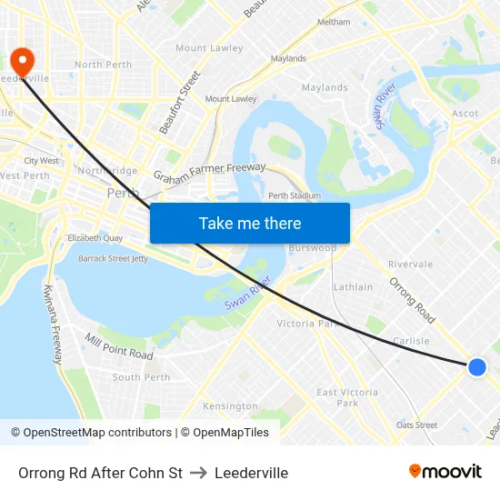 Orrong Rd After Cohn St to Leederville map