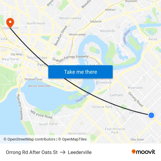 Orrong Rd After Oats St to Leederville map