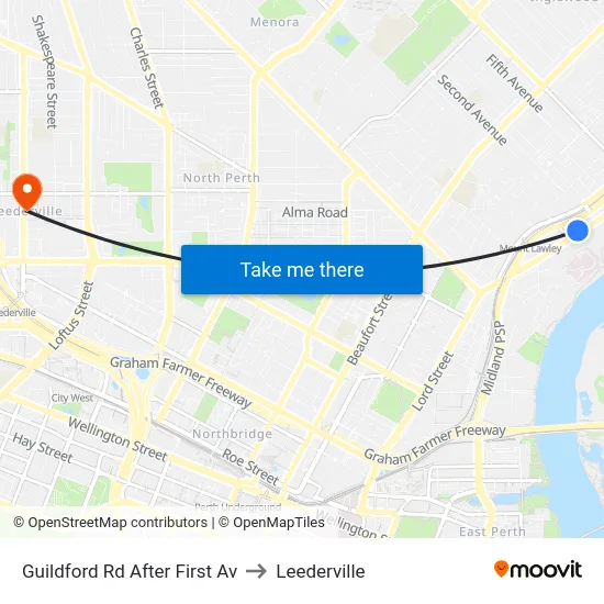 Guildford Rd After First Av to Leederville map