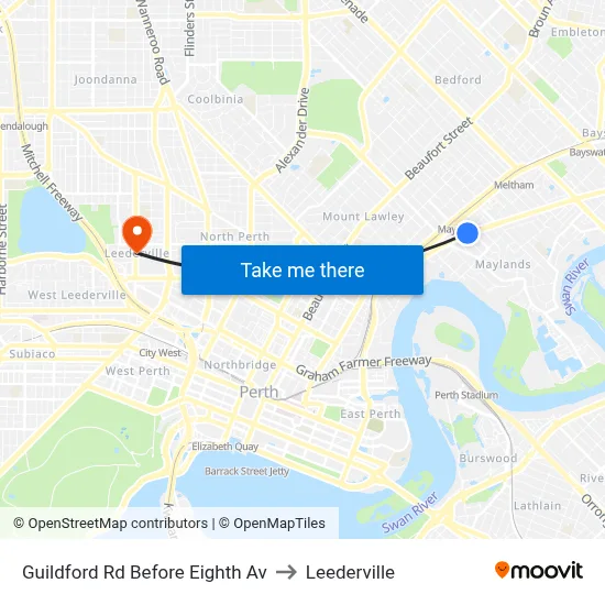 Guildford Rd Before Eighth Av to Leederville map