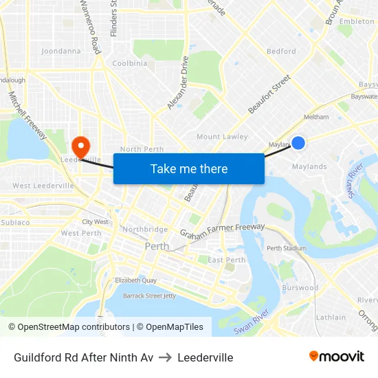 Guildford Rd After Ninth Av to Leederville map