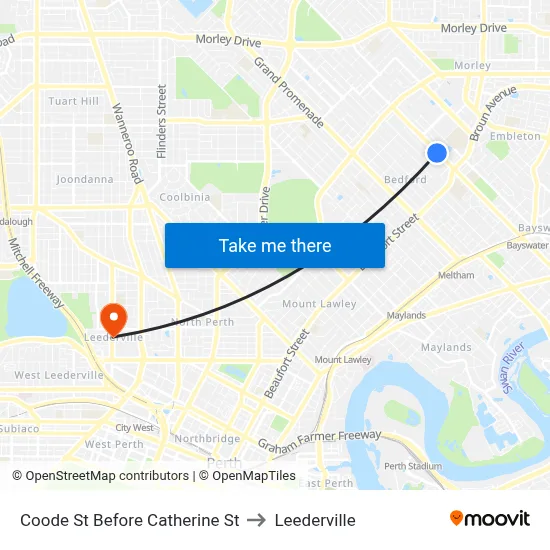 Coode St Before Catherine St to Leederville map