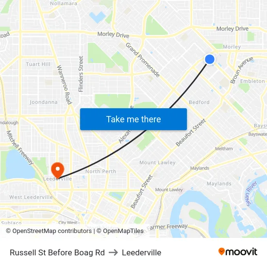 Russell St Before Boag Rd to Leederville map