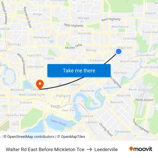 Walter Rd East Before Mickleton Tce to Leederville map