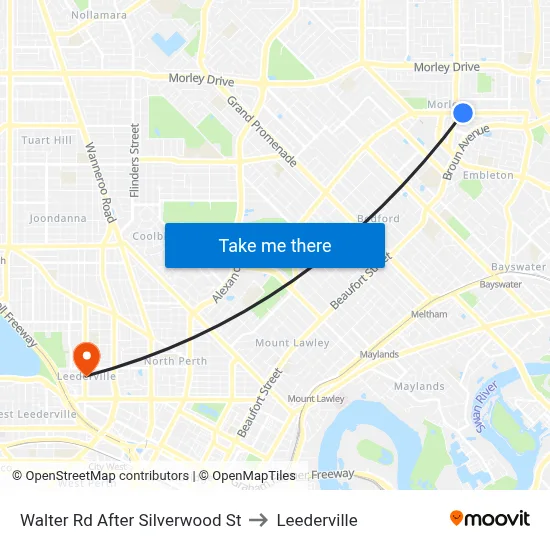 Walter Rd After Silverwood St to Leederville map