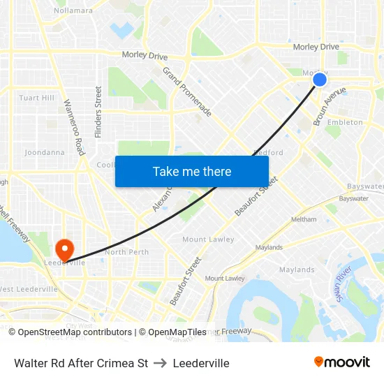Walter Rd After Crimea St to Leederville map