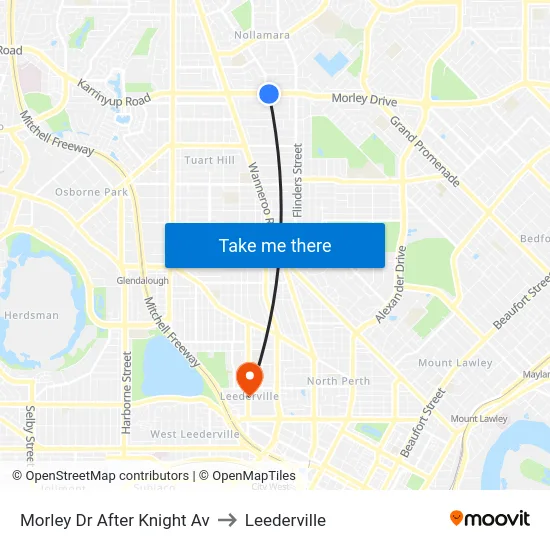 Morley Dr After Knight Av to Leederville map