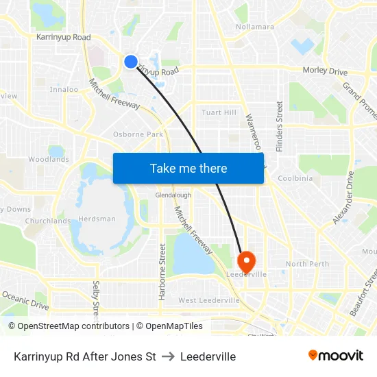 Karrinyup Rd After Jones St to Leederville map
