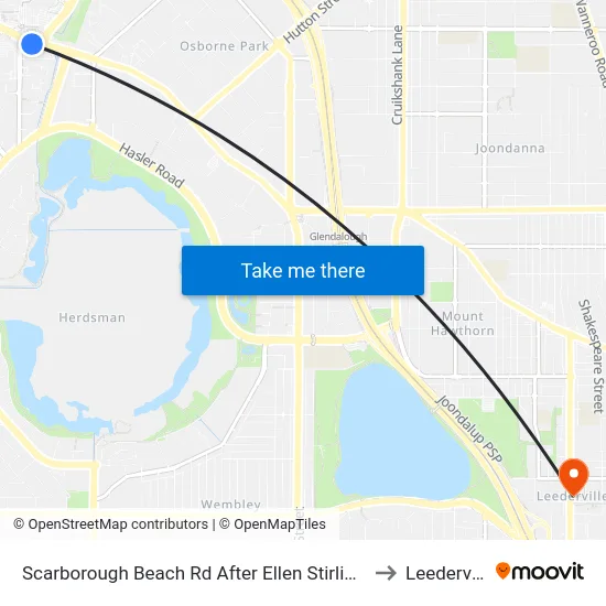 Scarborough Beach Rd After Ellen Stirling Bvd to Leederville map