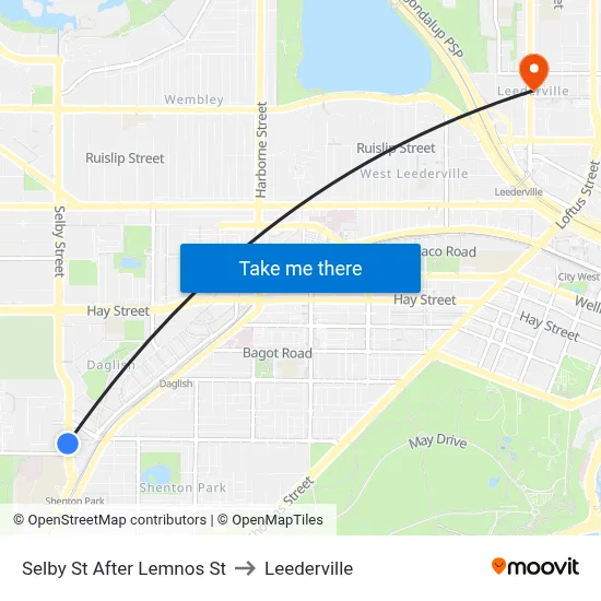 Selby St After Lemnos St to Leederville map