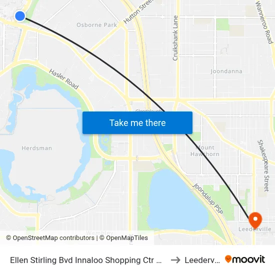 Ellen Stirling Bvd Innaloo Shopping Ctr Cat Id 4 to Leederville map