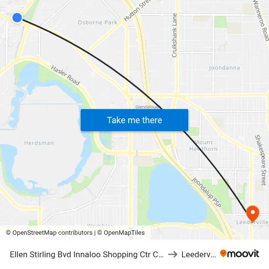 Ellen Stirling Bvd Innaloo Shopping Ctr Cat Id 35 to Leederville map