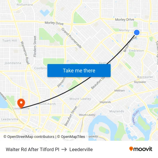 Walter Rd After Tilford Pl to Leederville map