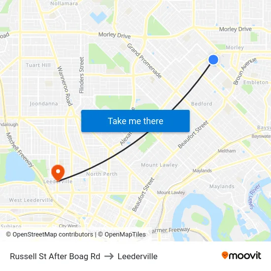 Russell St After Boag Rd to Leederville map