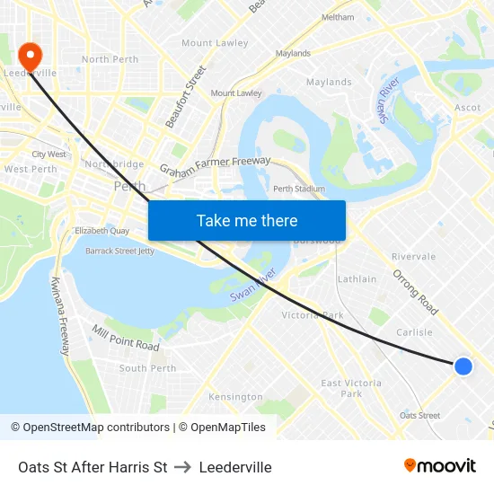 Oats St After Harris St to Leederville map