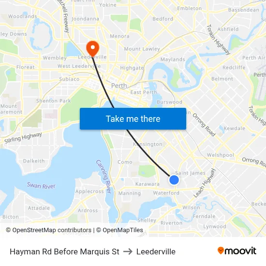 Hayman Rd Before Marquis St to Leederville map