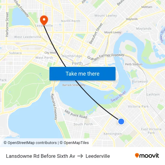 Lansdowne Rd Before Sixth Av to Leederville map