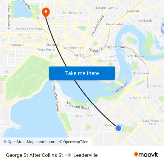 George St After Collins St to Leederville map