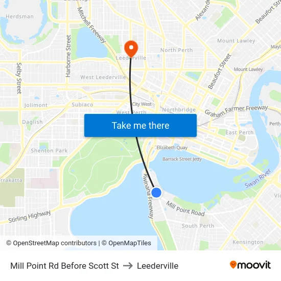 Mill Point Rd Before Scott St to Leederville map