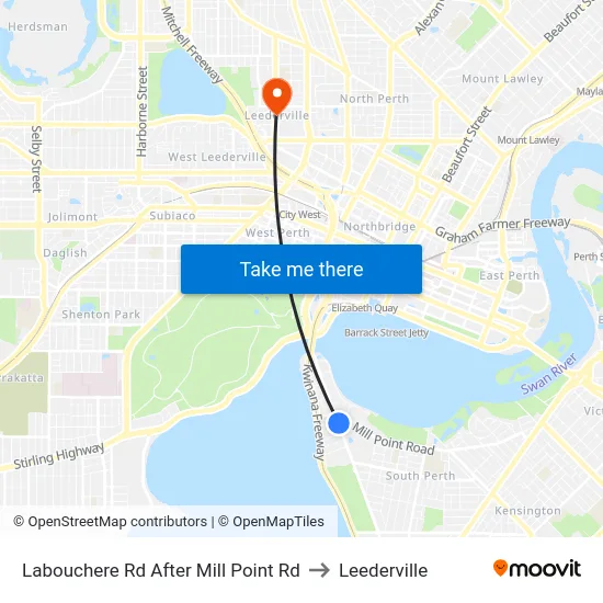 Labouchere Rd After Mill Point Rd to Leederville map