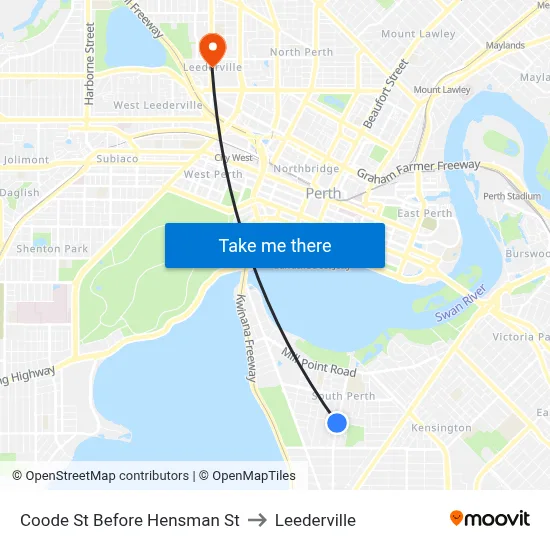 Coode St Before Hensman St to Leederville map