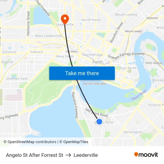 Angelo St After Forrest St to Leederville map