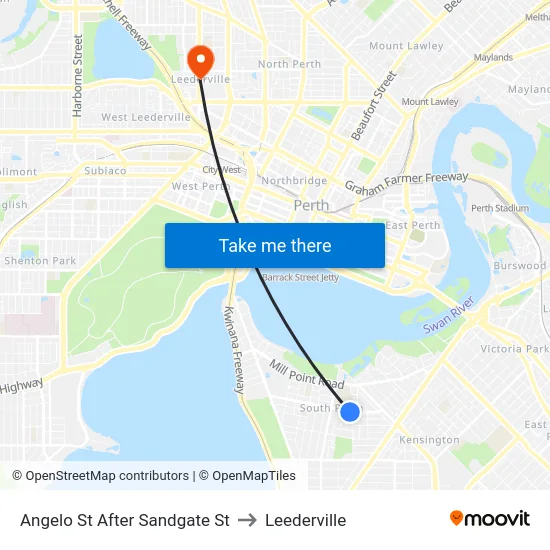 Angelo St After Sandgate St to Leederville map