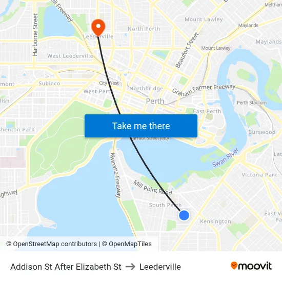 Addison St After Elizabeth St to Leederville map