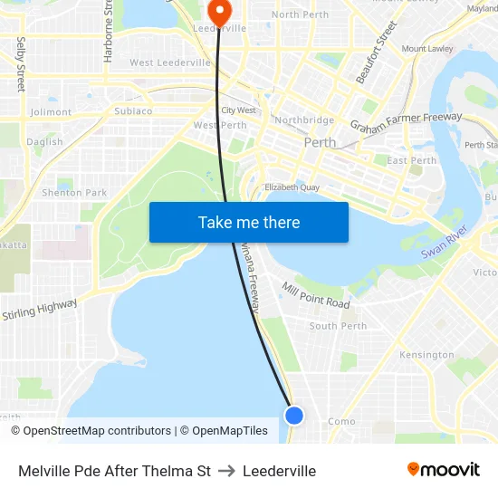 Melville Pde After Thelma St to Leederville map