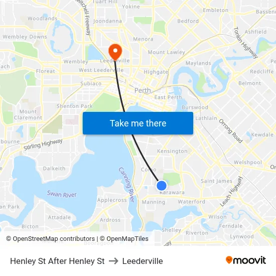 Henley St After Henley St to Leederville map