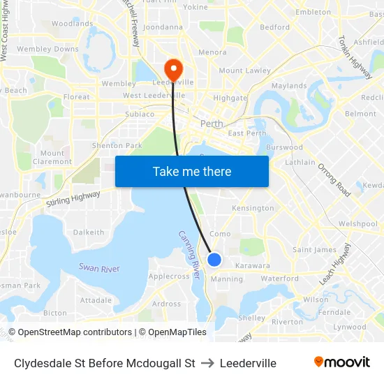 Clydesdale St Before Mcdougall St to Leederville map