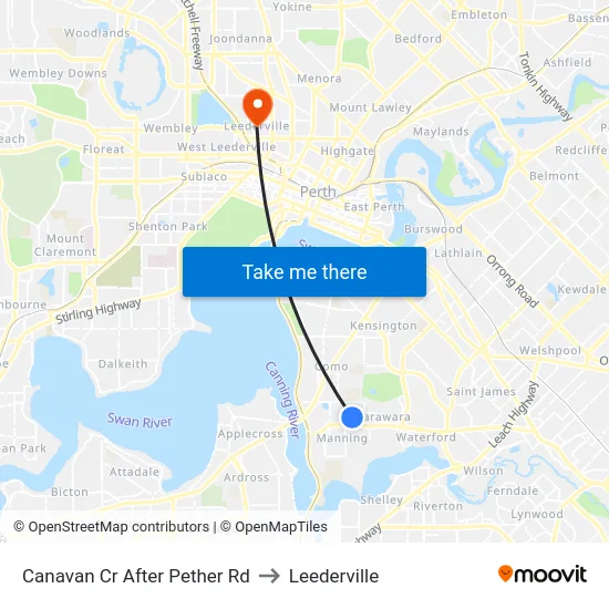Canavan Cr After Pether Rd to Leederville map