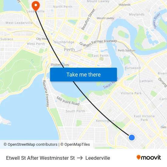Etwell St After Westminster St to Leederville map