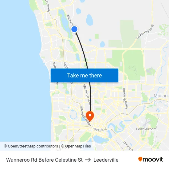 Wanneroo Rd Before Celestine St to Leederville map