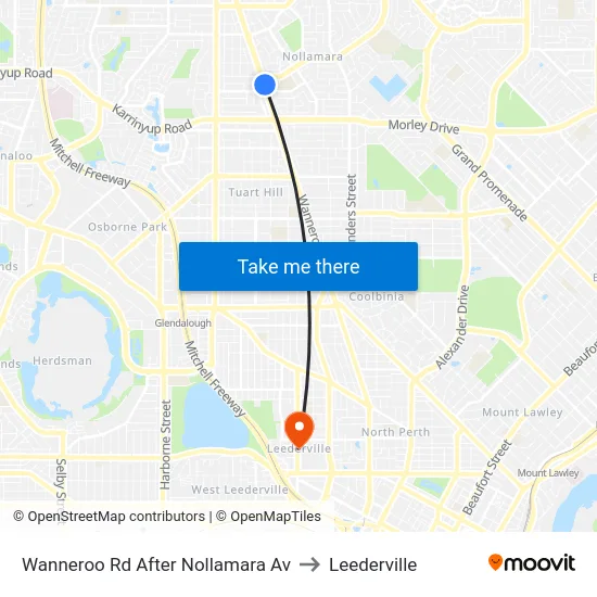 Wanneroo Rd After Nollamara Av to Leederville map