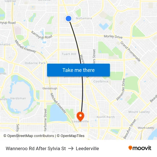Wanneroo Rd After Sylvia St to Leederville map