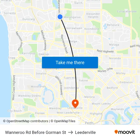 Wanneroo Rd Before Gorman St to Leederville map