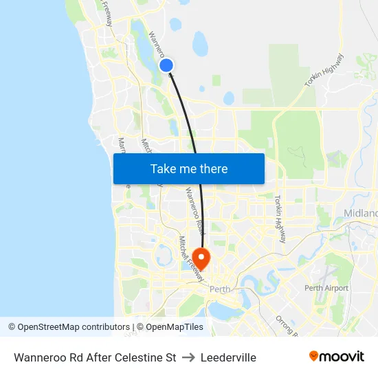 Wanneroo Rd After Celestine St to Leederville map