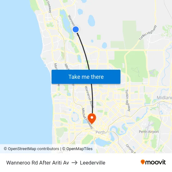 Wanneroo Rd After Ariti Av to Leederville map