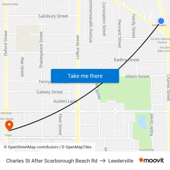 Charles St After Scarborough Beach Rd to Leederville map