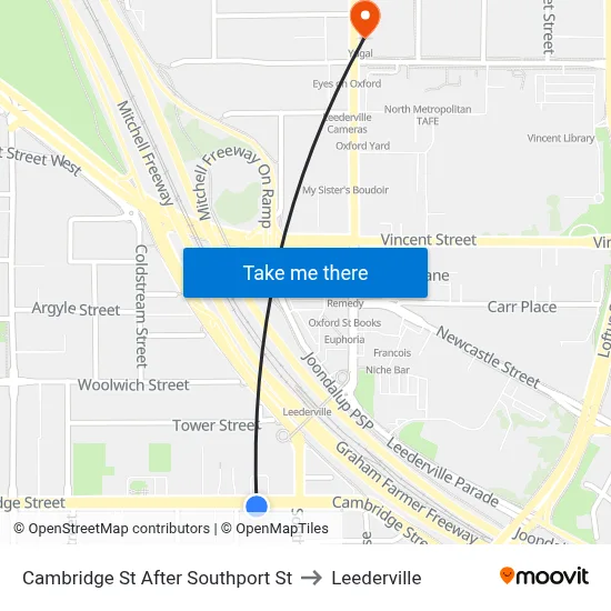 Cambridge St After Southport St to Leederville map