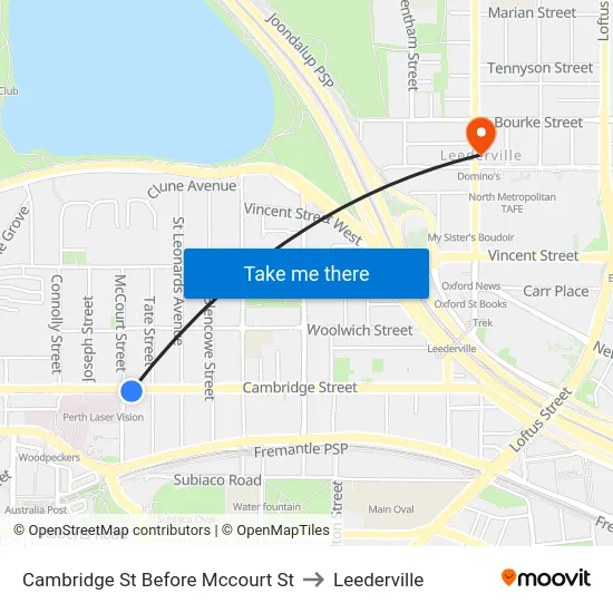 Cambridge St Before Mccourt St to Leederville map