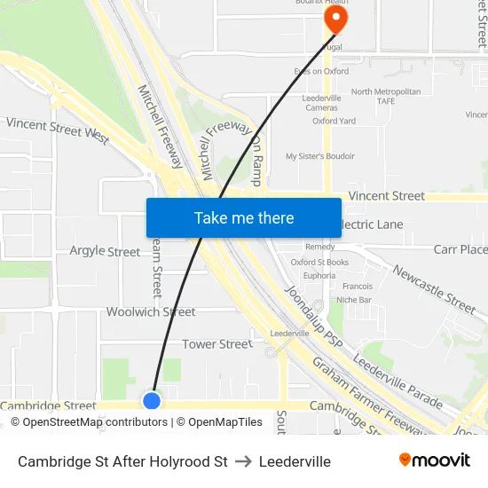 Cambridge St After Holyrood St to Leederville map