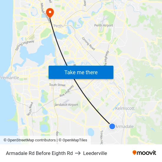 Armadale Rd Before Eighth Rd to Leederville map