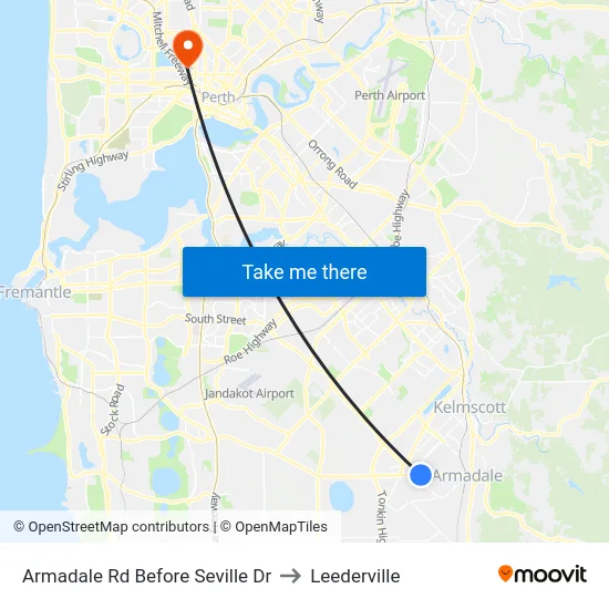 Armadale Rd Before Seville Dr to Leederville map