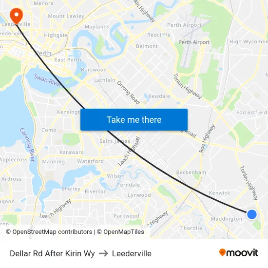 Dellar Rd After Kirin Wy to Leederville map
