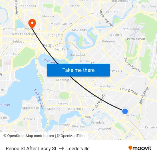 Renou St After Lacey St to Leederville map