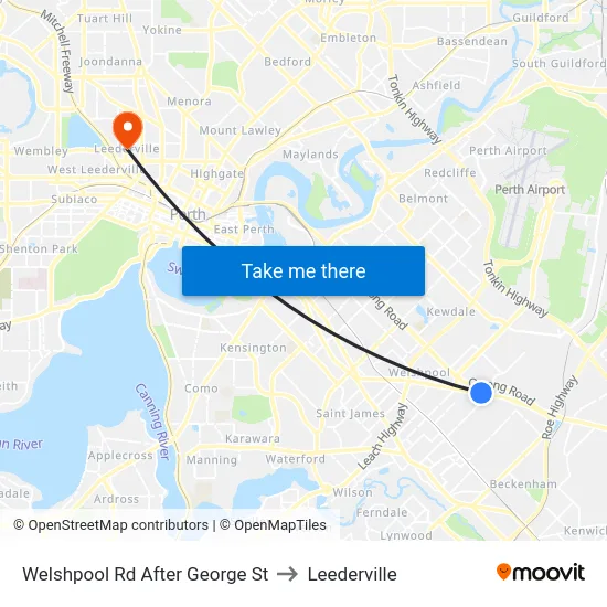 Welshpool Rd After George St to Leederville map