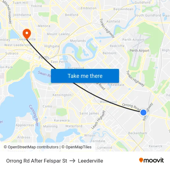 Orrong Rd After Felspar St to Leederville map