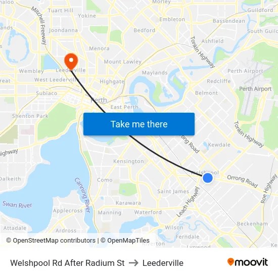 Welshpool Rd After Radium St to Leederville map